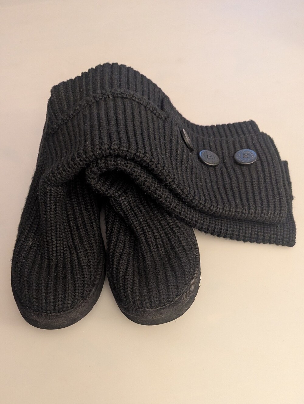 UGG Australia Cardy Women's Classic Black Knit Boots. Size 10.